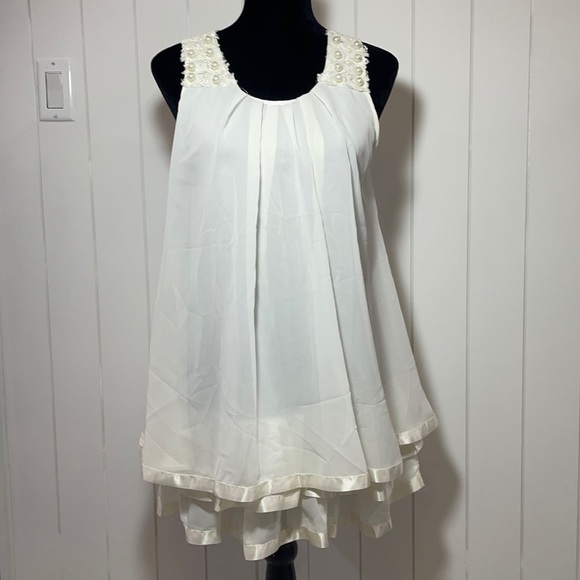 white chiffon babydoll dress Perfectly Pretty Tie Back Chiffon Babydoll Dress in Yellow | Size: L
